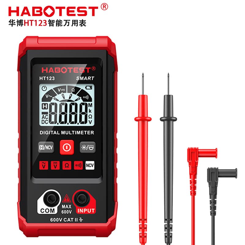 Huabo HT123 Mini Multimeter for Electrician Repair, Digital Display Universal Meter, Smart Anti-Burn Household Digital Multimeter
