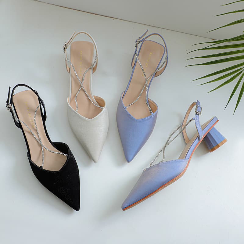 Fuhao Toe Shoes 2023 New Women's Sandals Casual Chain Thick Heel Shallow Mouth Mid Mouth Round Toe Viscose Shoes for Women