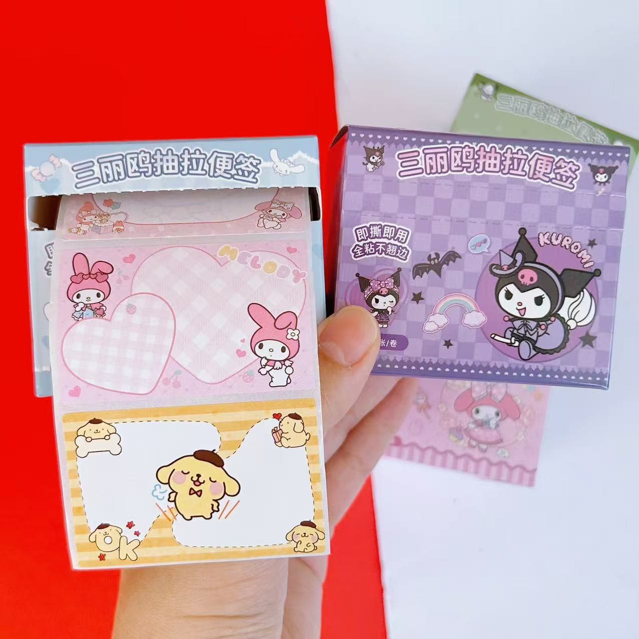 Cute Pull-Out Sticky Notes with Capybara Design, Adhesive Sticker Memo Pads for Students, Tearable Notepads