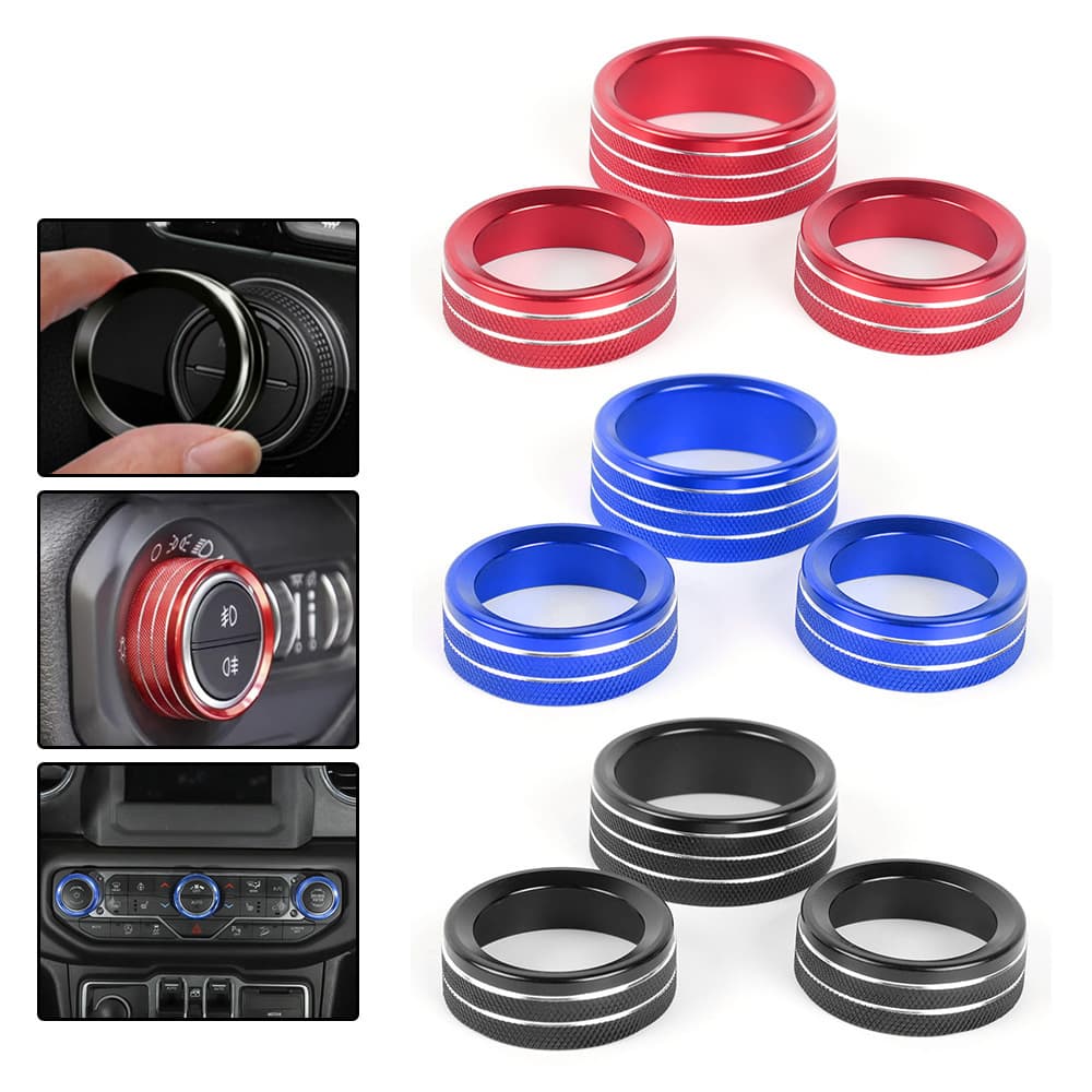 Cross-Border Suitable for 15-20 Dodge Durango Challenger Car Central Air Conditioning Knob Ring Button Decorative Ring
