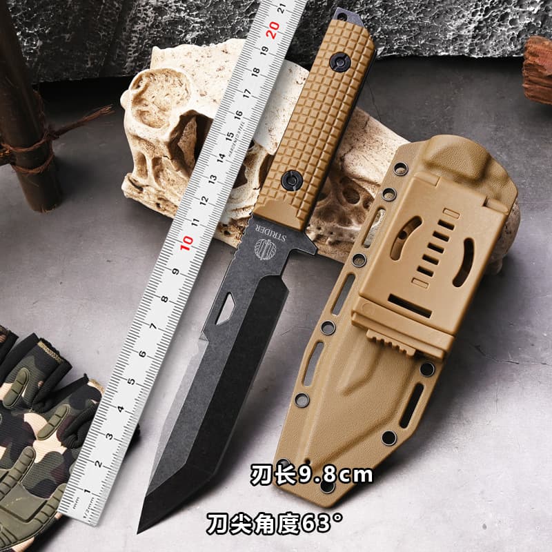 Cross-Border Enput Outdoor Knife High Hardness Outdoor Straight Knife Field Survival Knife Survival Knife Portable Tactical Knife