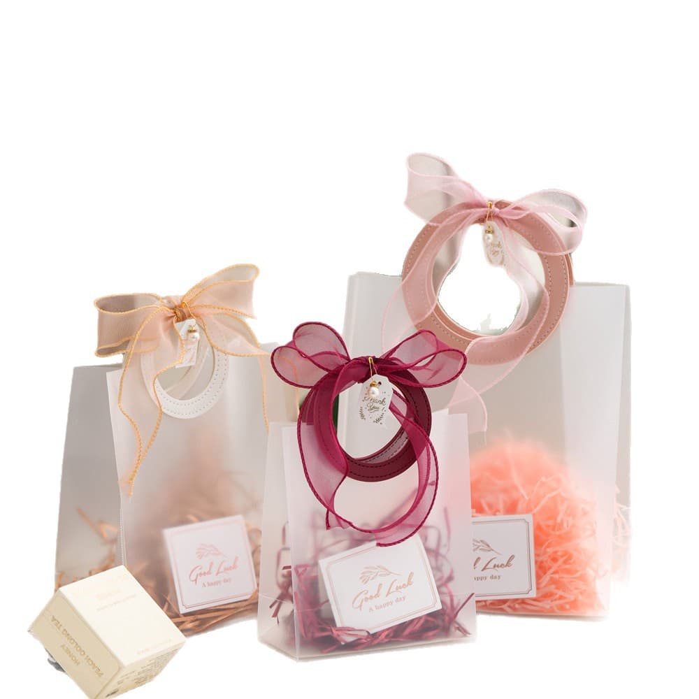 Wedding Ins-Style Gift Bag, PP Handle Bag, Transparent Frosted Plastic Shopping Bag, Gift Bag in Stock