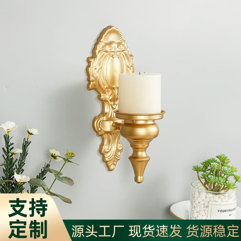 Nordic Wall-mounted Candle Holder Black Vintage Candle Stand Creative Home Living Room Wall Decoration Tray Ornament