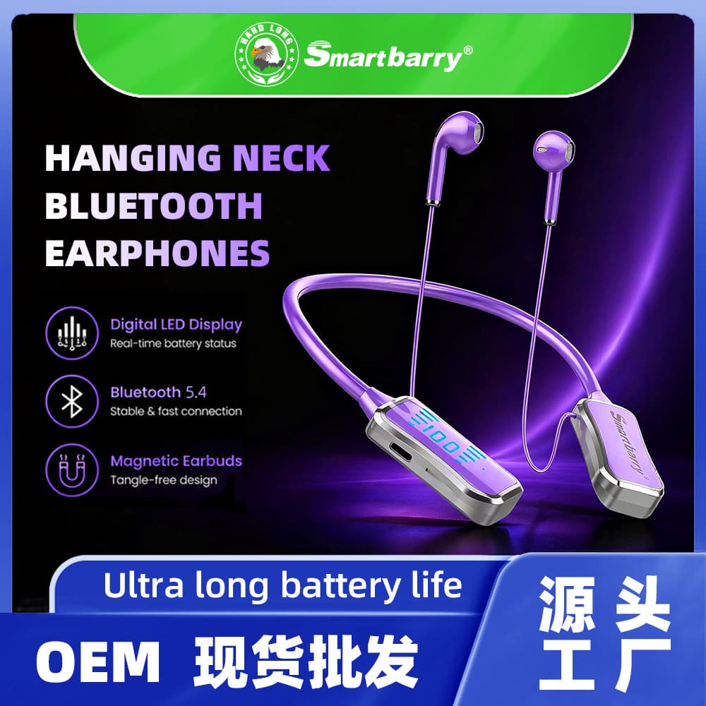 Cross-border hot style hanging neck wireless Bluetooth headset GB10 large capacity long-lasting wireless sports headset
