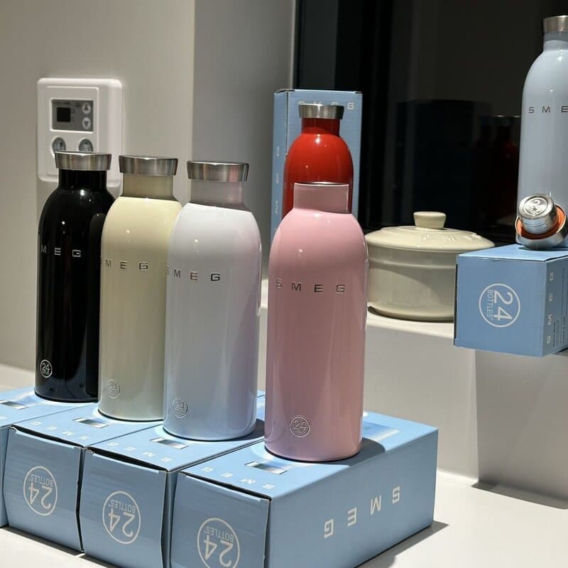 Smeg tumbler 24 bottles collaboration stainless steel small-mouth insulated tumbler 500ML large capacity light luxury