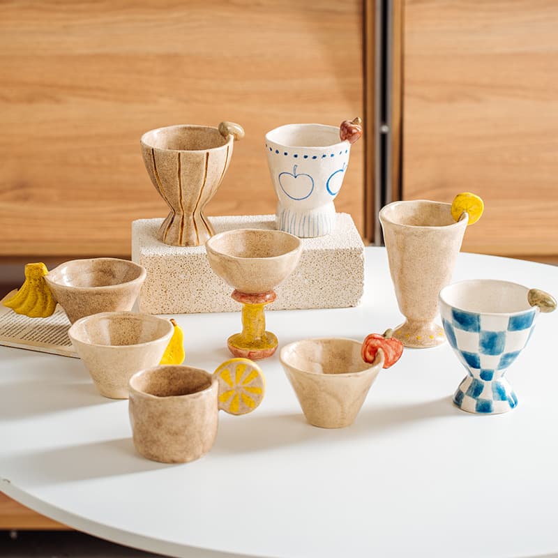 Meijiahui Rustic Style Ceramic Cup Handmade Cute Coffee Cup Premium Water Cup High Aesthetic Italian Latte Cup