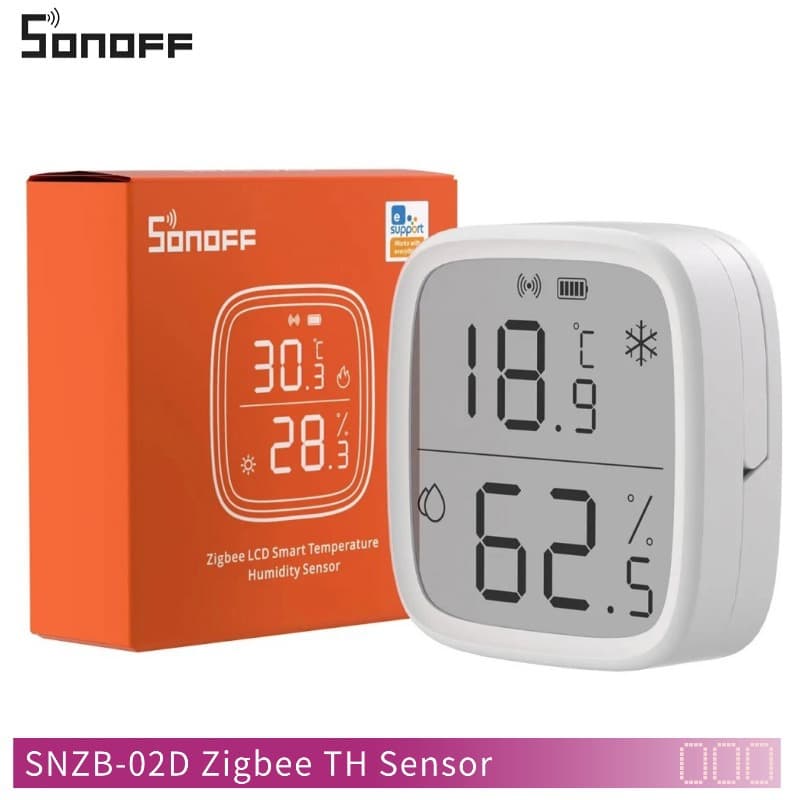 SNZB-02D 6920075740004 SONOFF SNZB02D Zigbee LCD Humidity Monitor