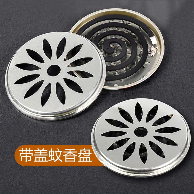 T-Style Mosquito Coil Plate with Lid, Nail-Toothed Coil Tray, Large Mosquito Coil Holder, Safe Fireproof Ash Catcher for Bedroom