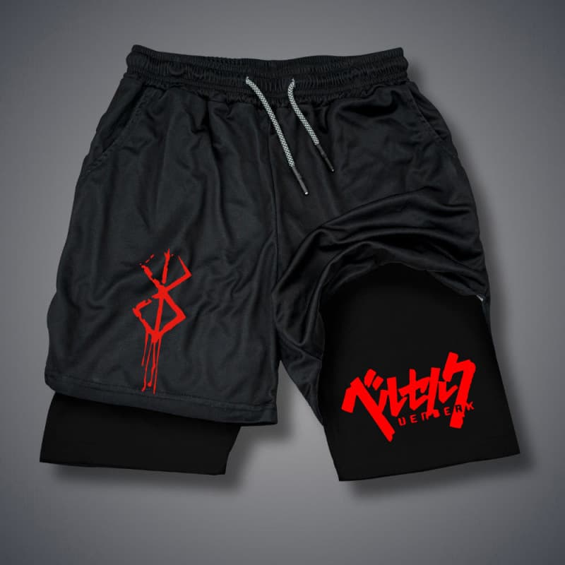 2-in-1 Compression Shorts, Men's Gym Workout Running Shorts with Phone Pocket Quick-Dry Athletic Apparel