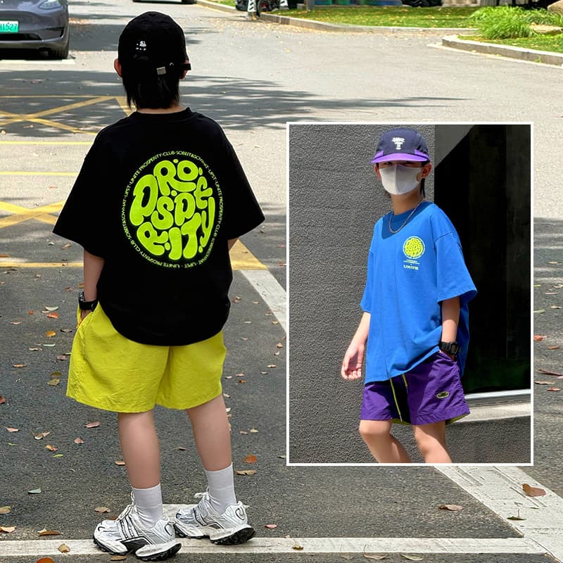Boys' Short-Sleeved T-Shirt Kids' Summer Clothing 2026 New Summer Style Chunky Baby Pure Cotton Mid-Sleeve Loose Top for Little Boys