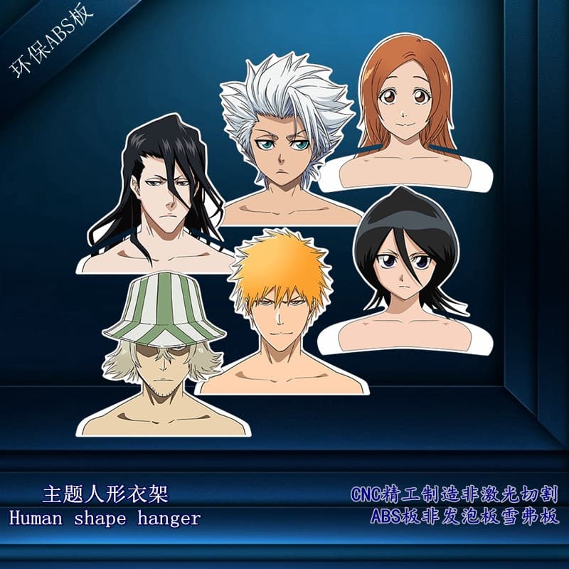 Bleach Anime Game Cosplay Hanger Karakura Toushirou Ichigo Humanoid Clothes Hanger Collectible Plastic Art Carved Gift