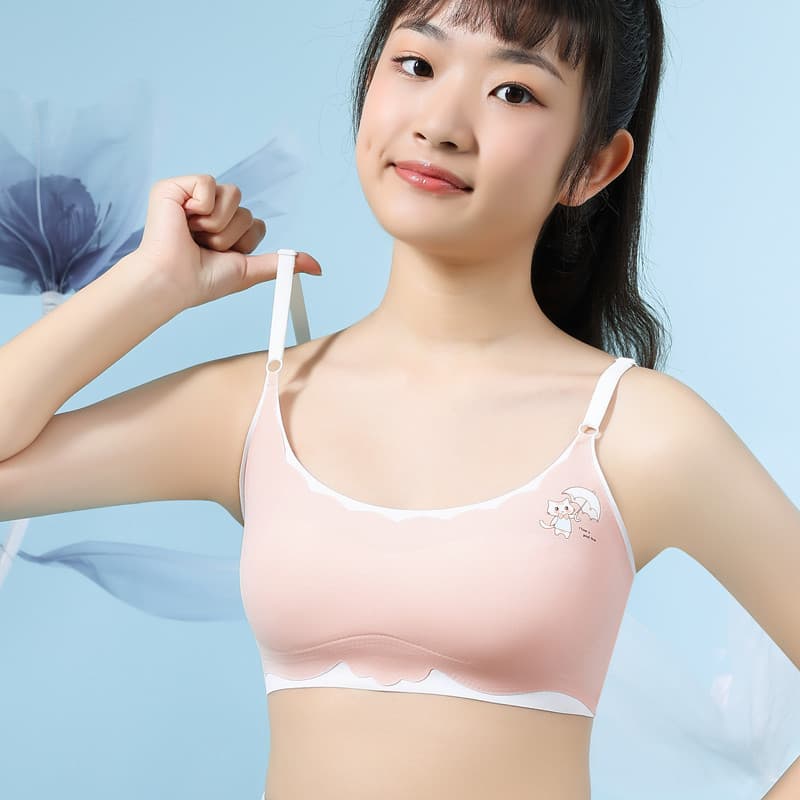 Summer Girls' Bra for Developing Teens, Small Bust, Student Bras, Children's Vest Bra Wholesale