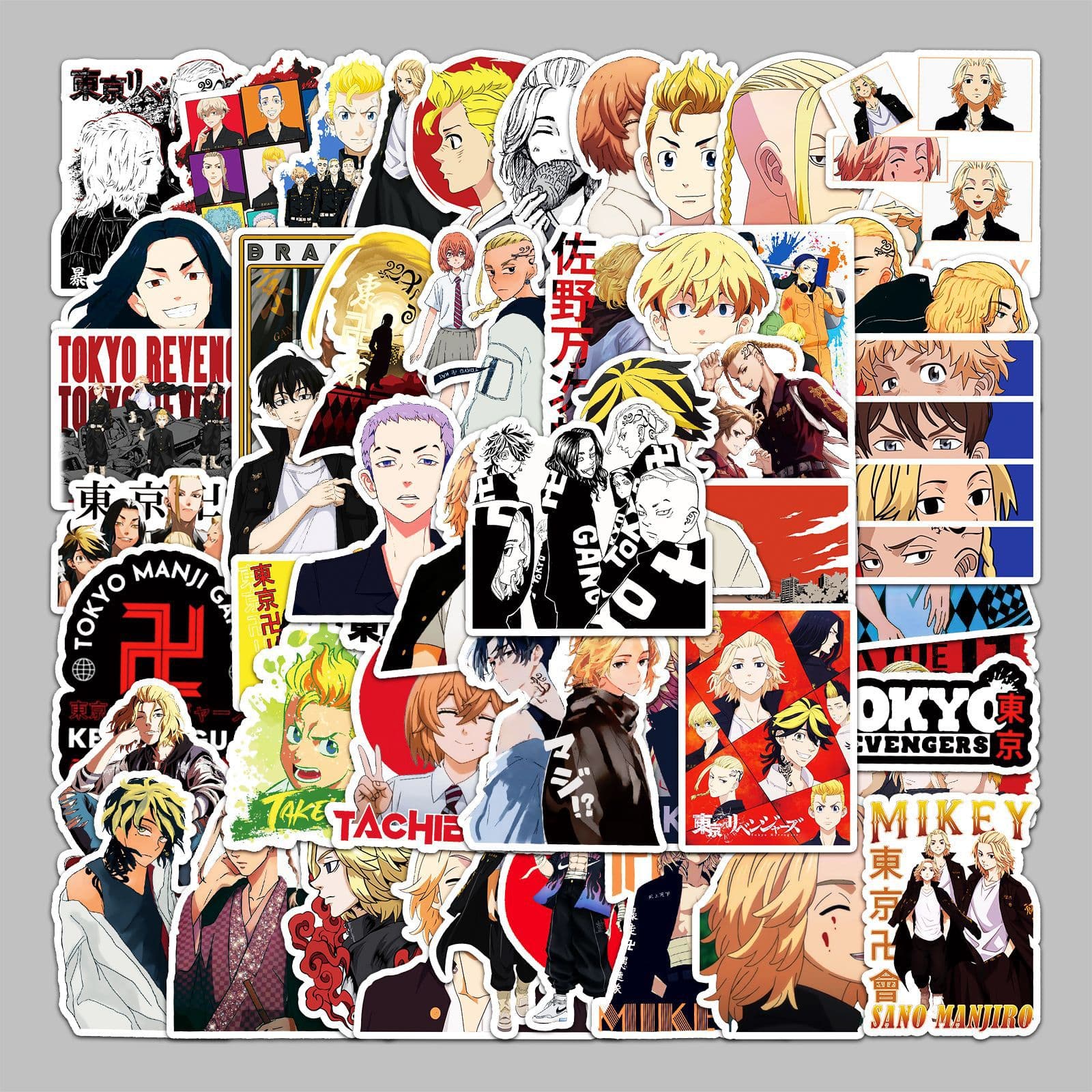 Tokyo Avenger Luggage Stickers Set of 50 Waterproof Graffiti Skateboard Computer Tablet Stationery Decals Cute Style Printing