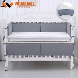 Cross-border export solid color baby crib bumper raised anti-collision baby bedding Amazon hot sale guard rail soft pad