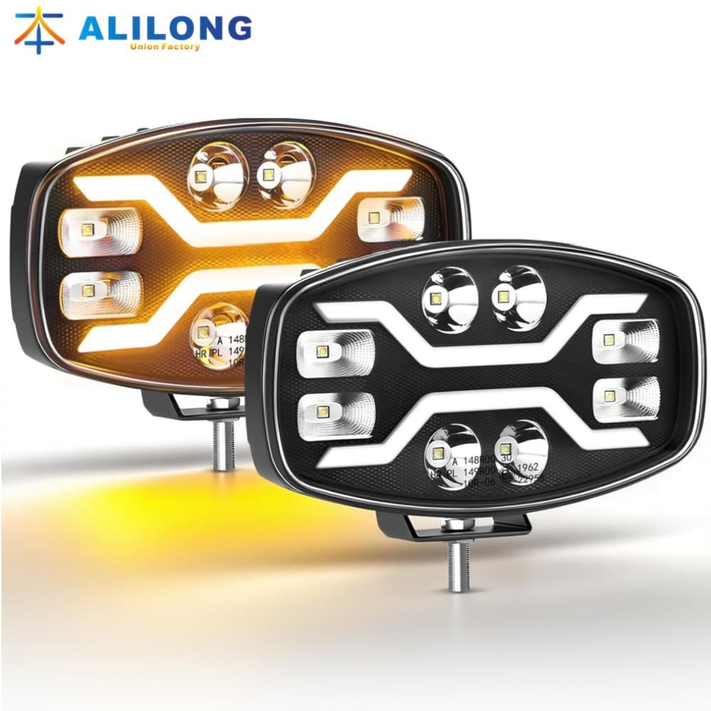 Cross-border Truck LED Light A Model Roof Light High Power Searchlight 9 Inch Square Euro Truck Light Russian Version