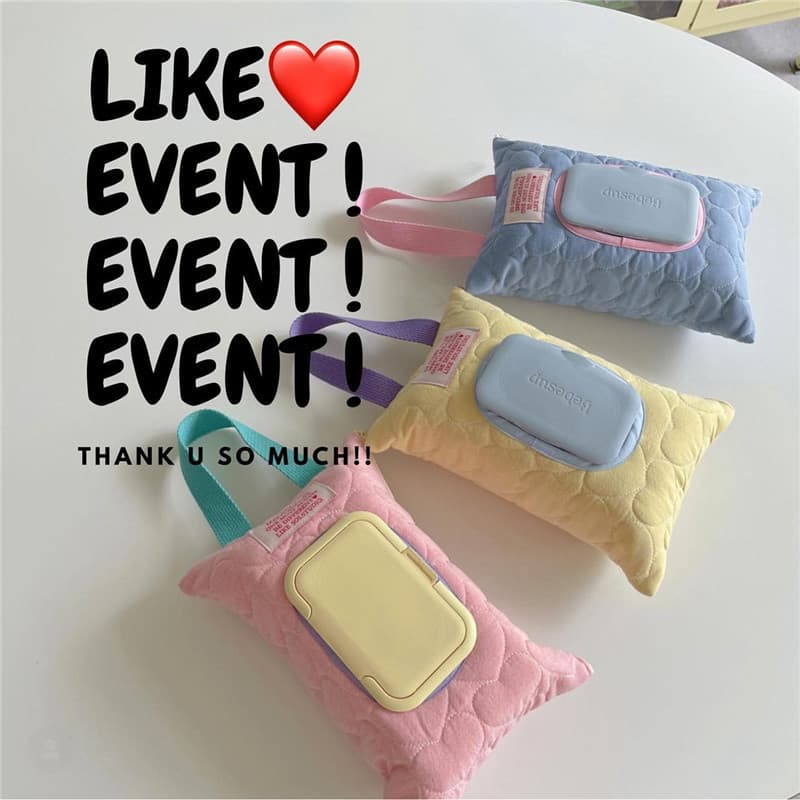 Korean Style Macaron Color Car Tissue Box Waterproof Tissue Cover Cute Baby Stroller Wet Wipe Hanging Bag