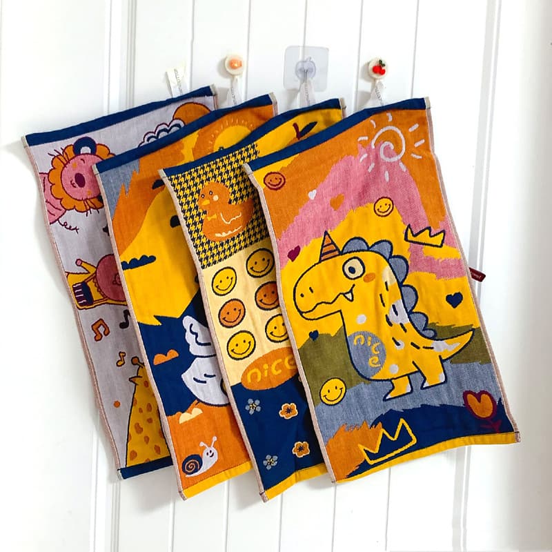 Original Korean Export Small Towel Four-Layer Gauze Towel Children's Kindergarten Face Towel Drool Bib