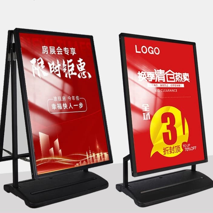 Water-Filled Outdoor Poster Stand, Windproof Advertising Sign, Vertical Floor-Standing Water Sign, Sand-Filled Display Stand, KT Board Holder