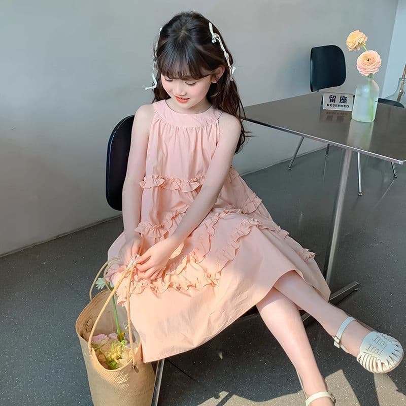 Girls Summer Dress 2025 New Fashionable Children's Dress Summer Kids Sleeveless Princess Dress Trendy