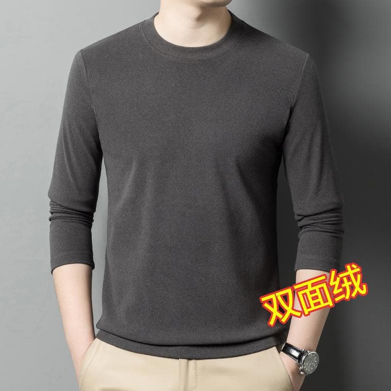 Cross-border 2026 New Autumn Winter De Velvet Base Layer Shirt Men's Fleece Thermal Underwear Half Turtleneck Long Sleeve T-shirt Inner Wear
