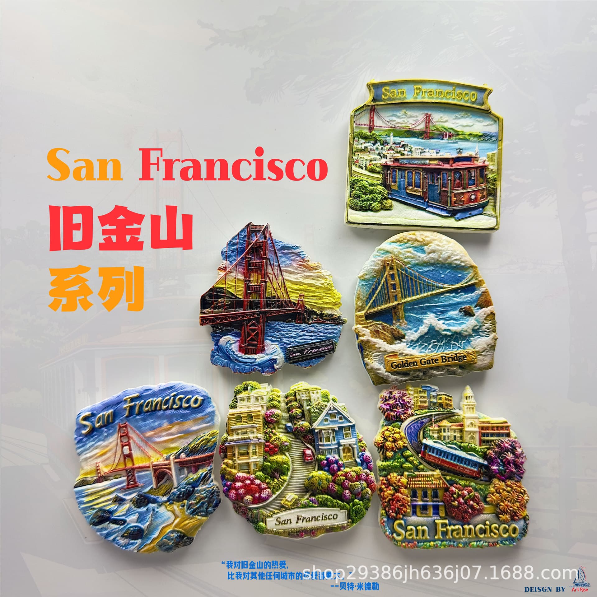 USA Fridge Magnet Home Decor Travel San Francisco Souvenir 3D Creative Gift
