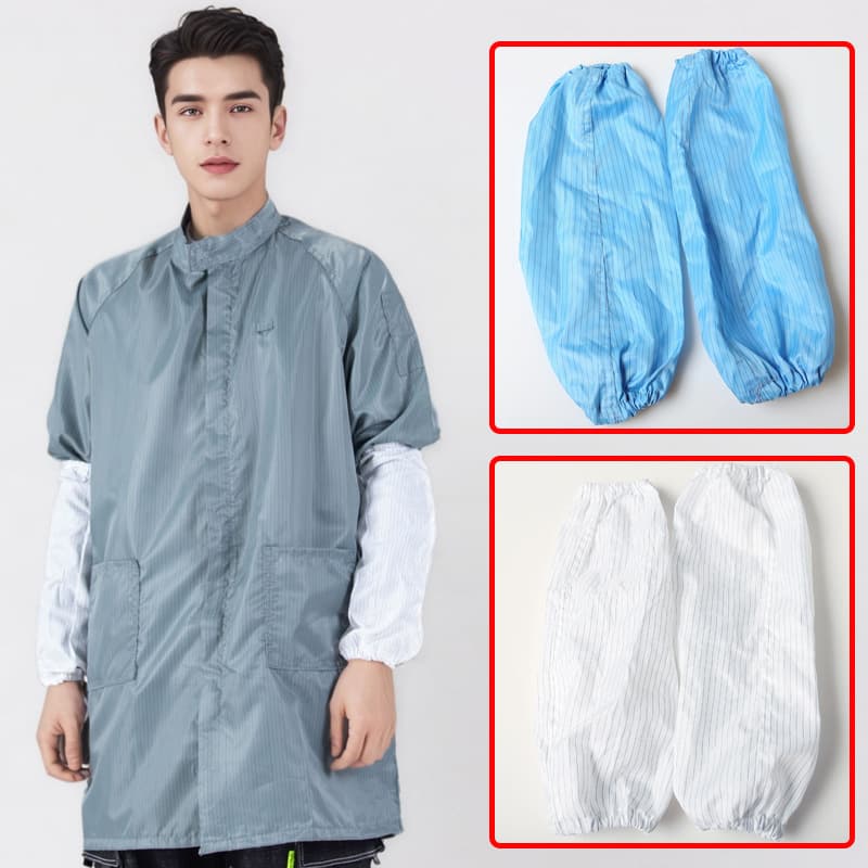 Sleeve covers anti-static blue white dust and oil stain resistant washable, electronics factory workshop dust-free arm sleeves