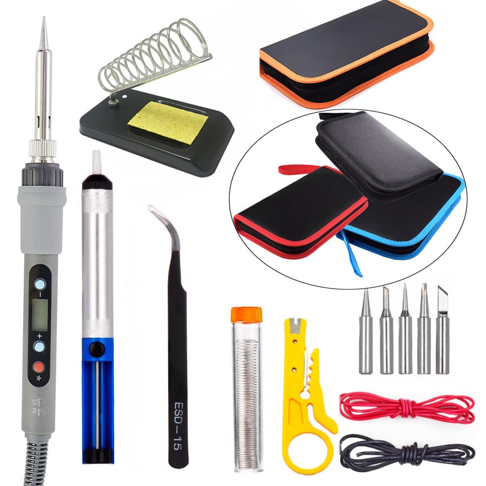 Export 80W Digital Display Soldering Iron Internal Heating Constant Temperature Adjustable LCD Display Soldering Iron with Switch Soldering Pen Set