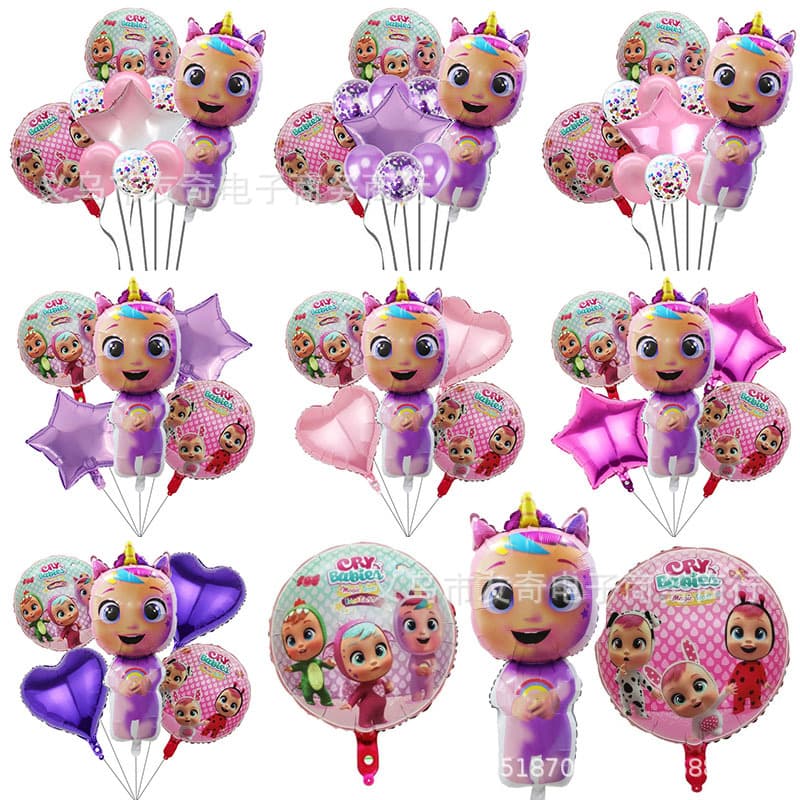 Cross Border Amazon Crying Doll Balloon Suit Baby Birthday Party Decoration Cartoon Toy Balloon