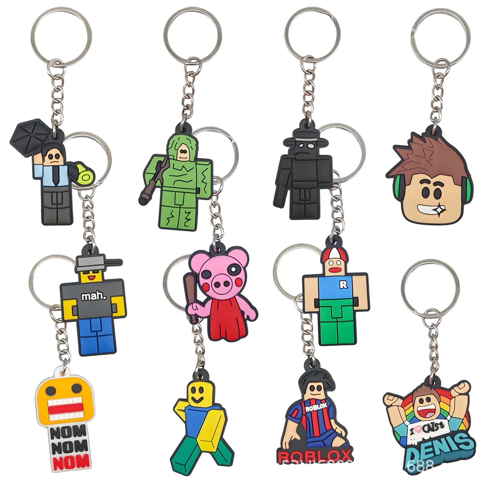 New Cartoon Roblox Keychain Accessories Creative Cute Gifts Personalized Pendants Manufacturers Ready Stock Straight Delivery