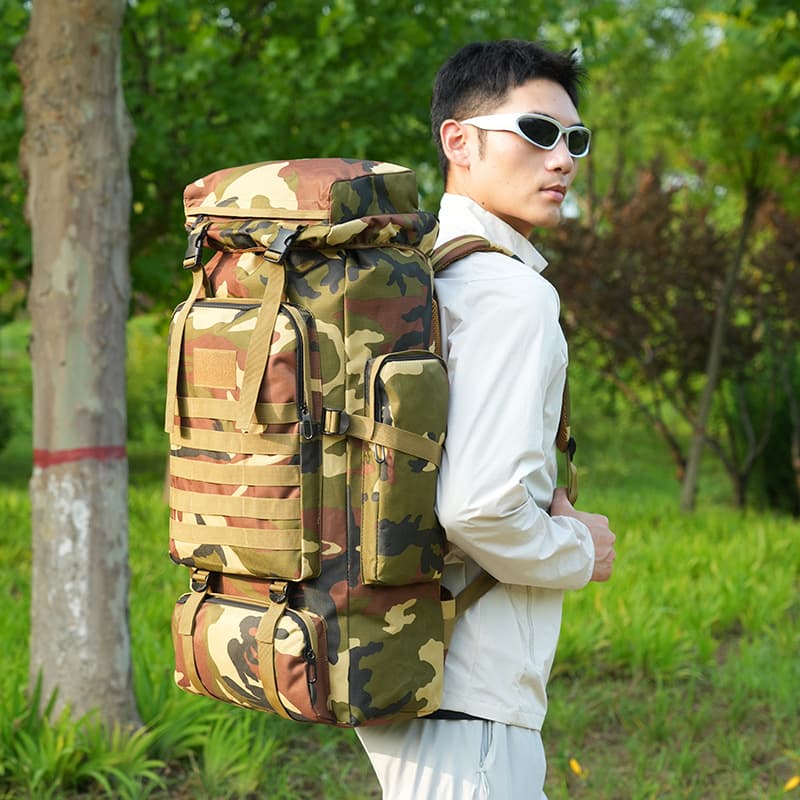 Spot large capacity waterproof camouflage mountaineering bag casual tactical backpack outdoor sports hiking backpack