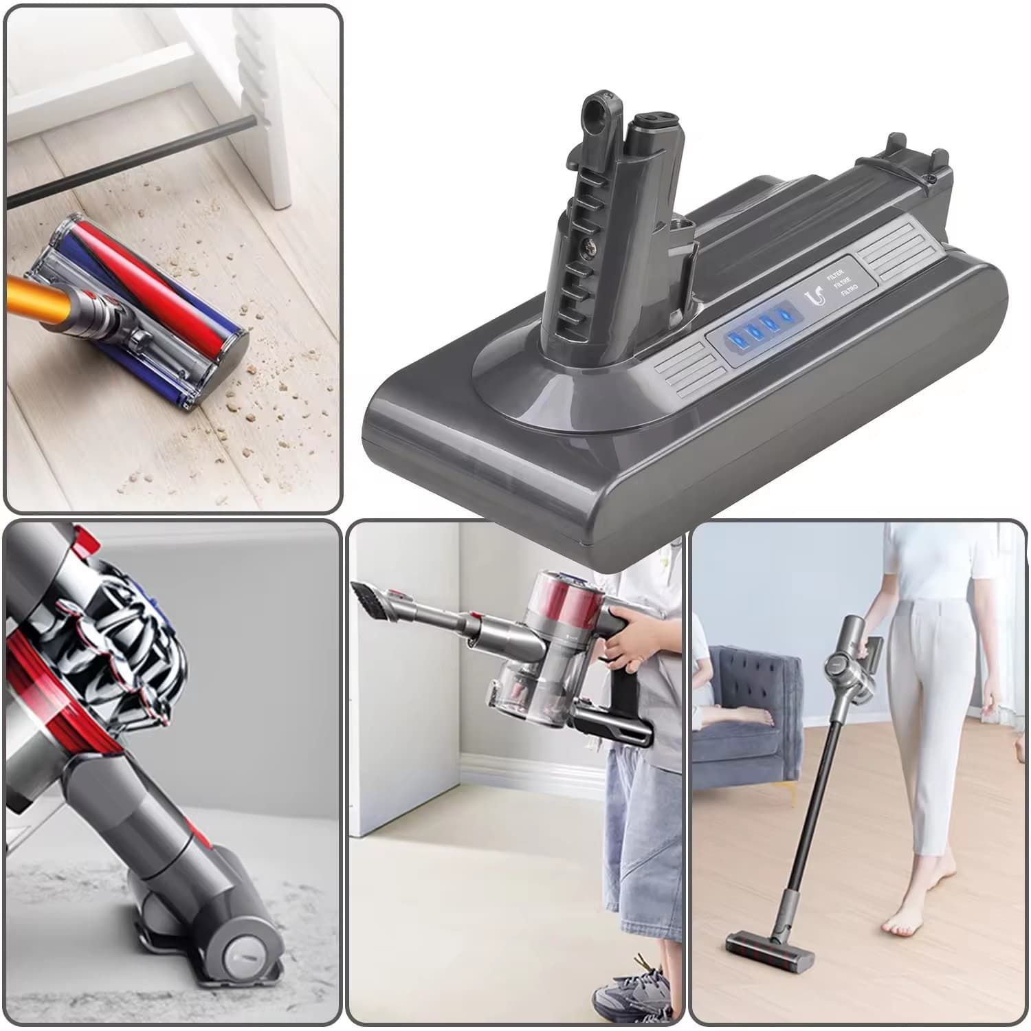 Dyson V10 Vacuum Cleaner Battery 4000mAh Motor Head Charger for Display 21.6V Input Voltage Output Voltage Lightweight
