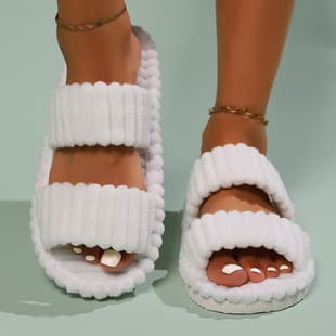 Cross-Border New Autumn/Winter Corduroy Cotton Slippers, Home Multi-Color Indoor Open-Toe Slippers, Drop Shipping