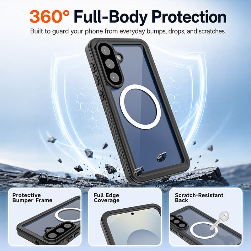 Waterproof Case for Galaxy Samsung S26FE, Red Pepper Waterproof Phone Case