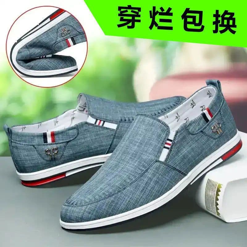 Men's Spring 2021 Old Beijing Cloth Shoes, Anti-Odor Loafer Canvas Shoes, Versatile Casual Slip-On Shoes