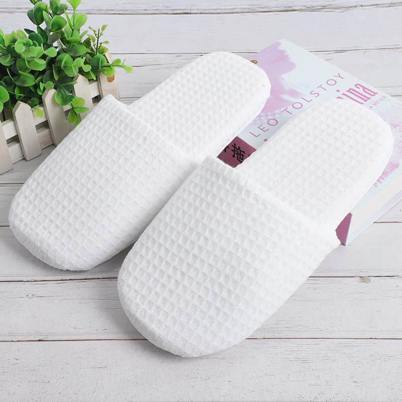 Five-star Hotel Non-disposable Waffle Pattern Bread Slippers Homestay Room Guest Use Thickened Portable Bulk Wholesale
