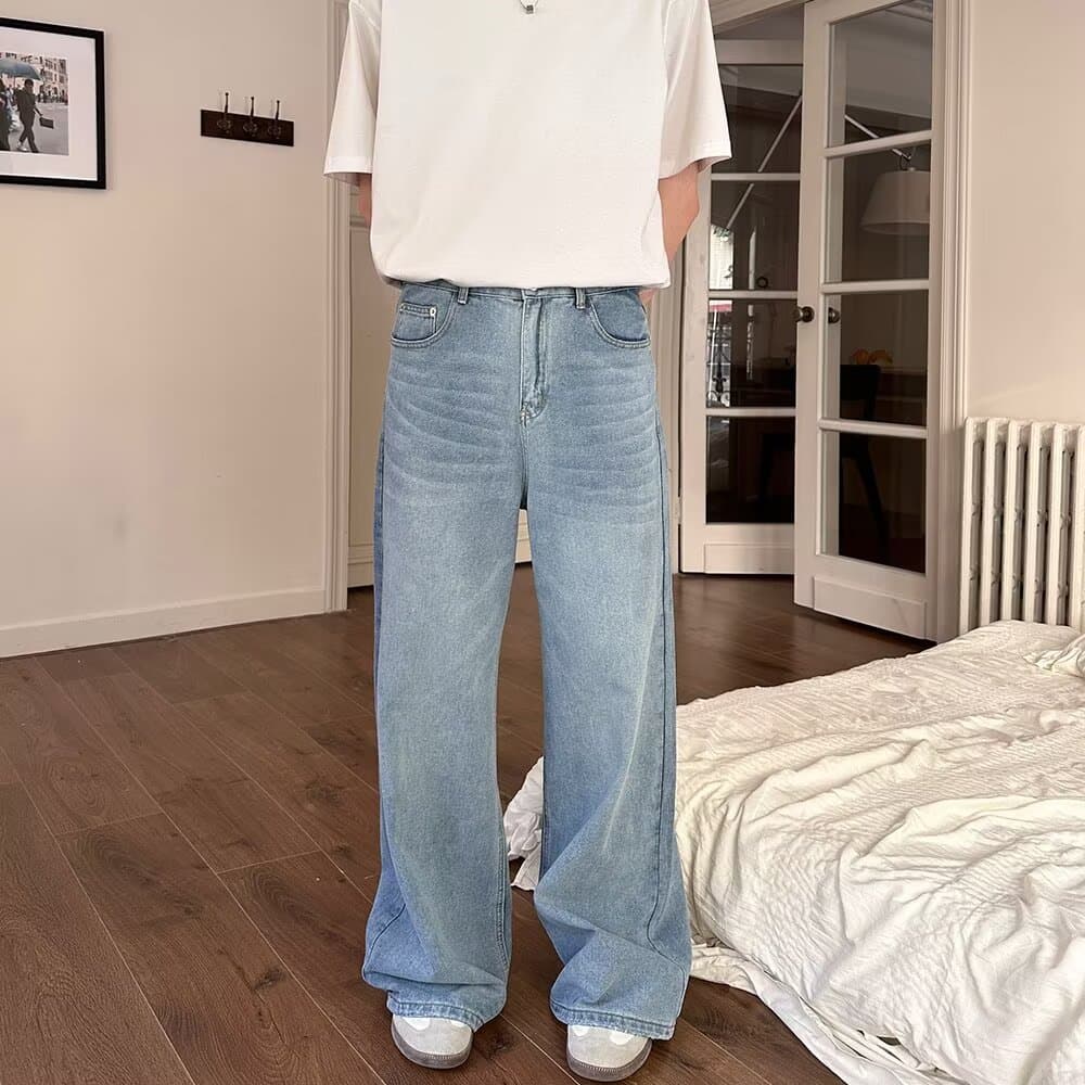 Hong Kong Style Trendy Men's 2026 Spring/Autumn Jeans Hip-Hop Ins Streetwear Cool Long Pants