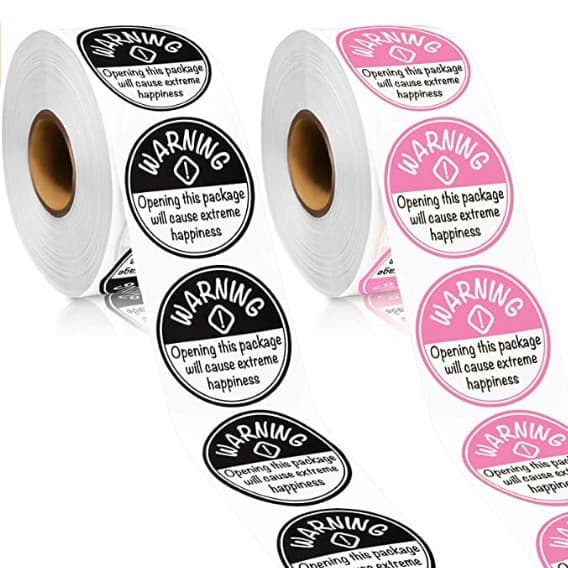 Hot-selling pink and black warning label PVC sticker for store signage, eye-catching self-adhesive label