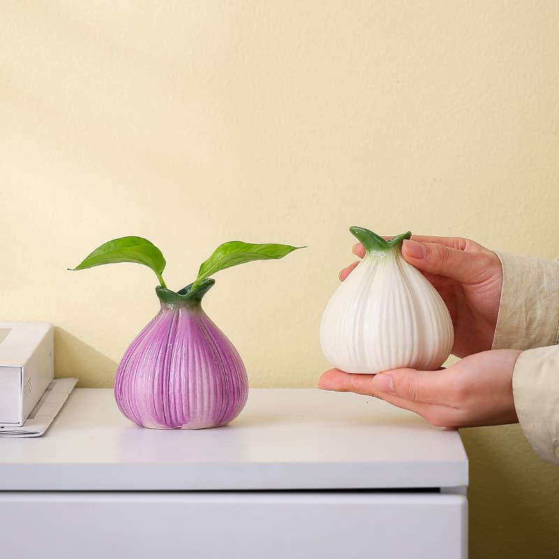 Artistic Onion Vase Ceramic Hydroponic Plant Container Living Room Office Decoration Creative Ins Style Flower Vase