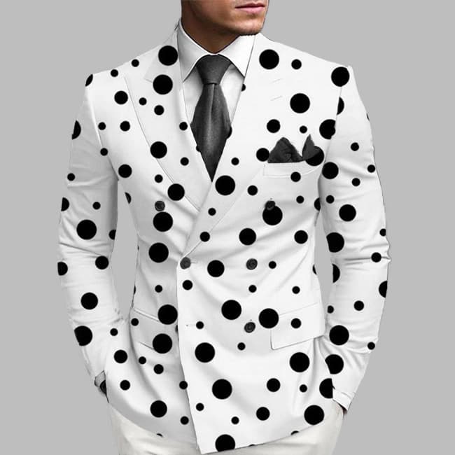 Foreign Trade New Style Men's Print Back Double Slit Suit Jacket Urban Fashion Slim Fit Casual Blazer
