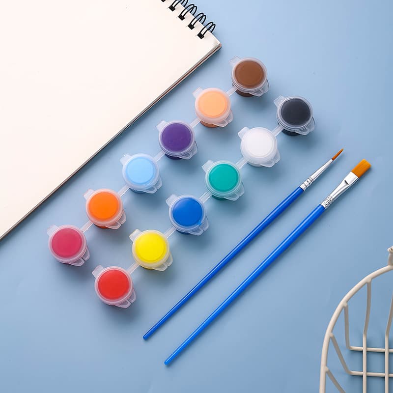 Wholesale 3ml 12-color acrylic paints for children's painting, graffiti, art paints, plaster doll paints