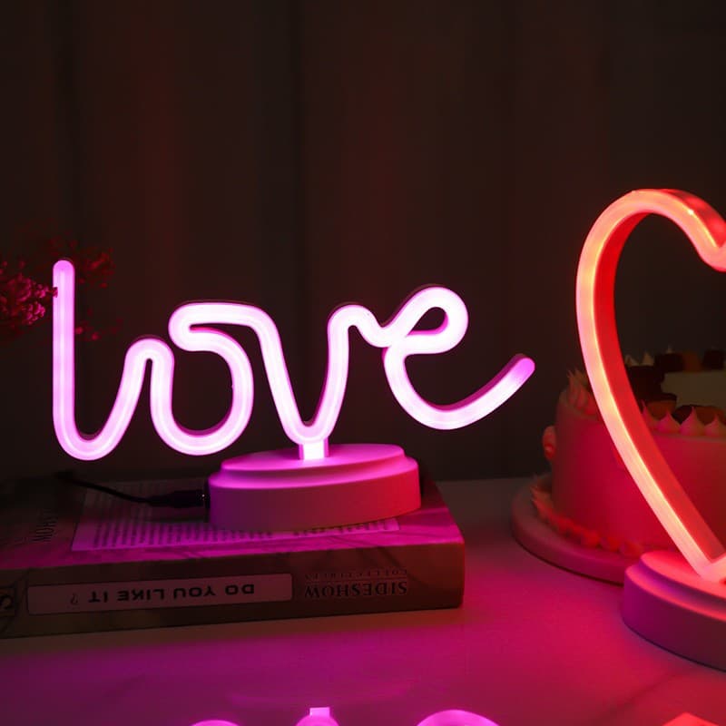Neon Love Letter Light String for Girls' Room Decorative Romantic Bedroom LED Color Lights