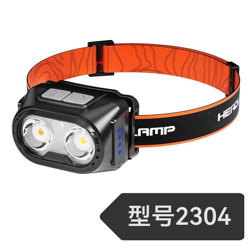 Dual-Light LED Headlamp Rechargeable Ultra-Long Battery Life Night Fishing Head-Mounted Type-C Charging Flashlight