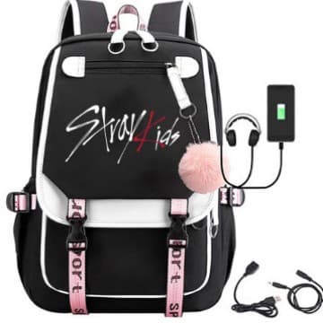 New Travel Bag Sports Bag Student Backpack USB Charging Bag Stray Kids Large Capacity Bag