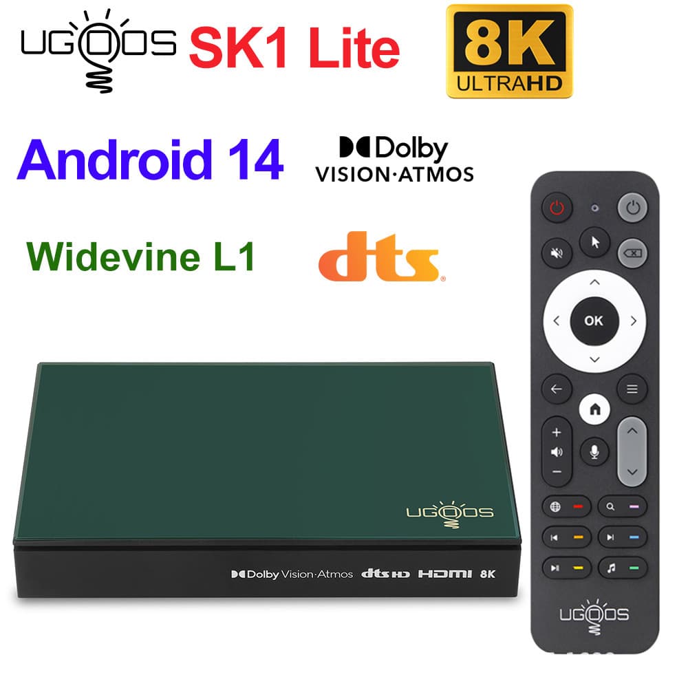 UGOOS SK1 Lite TVBOX Amlogic S928X-K Android14 Network Media Player