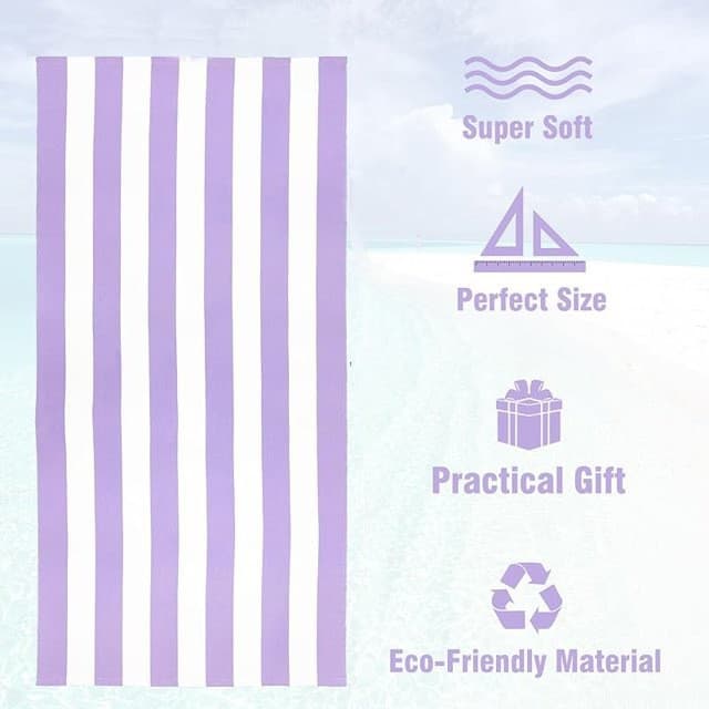 Cross-Border Best-Selling Stripe Collection Beach Towel Printed Towel Absorbent Beach Bath Towel for Seaside Vacation