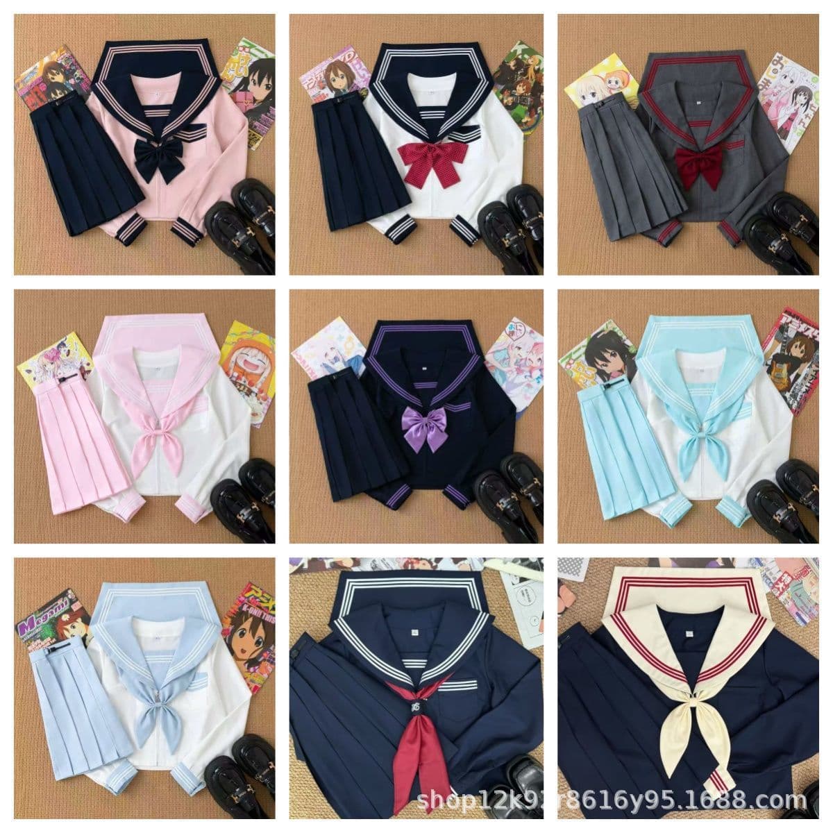 Basic Original Three-Stripe JK Japanese Sailor Uniform Authentic Set Long Sleeve Short Sleeve School Supply