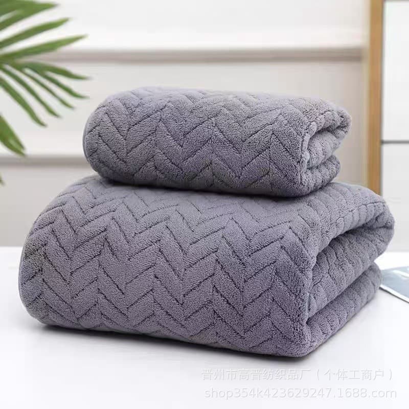 Cross-border e-commerce towel and bath towel sets, warp-knitted coral fleece household towels, coral fleece towels and bath towels wholesale.