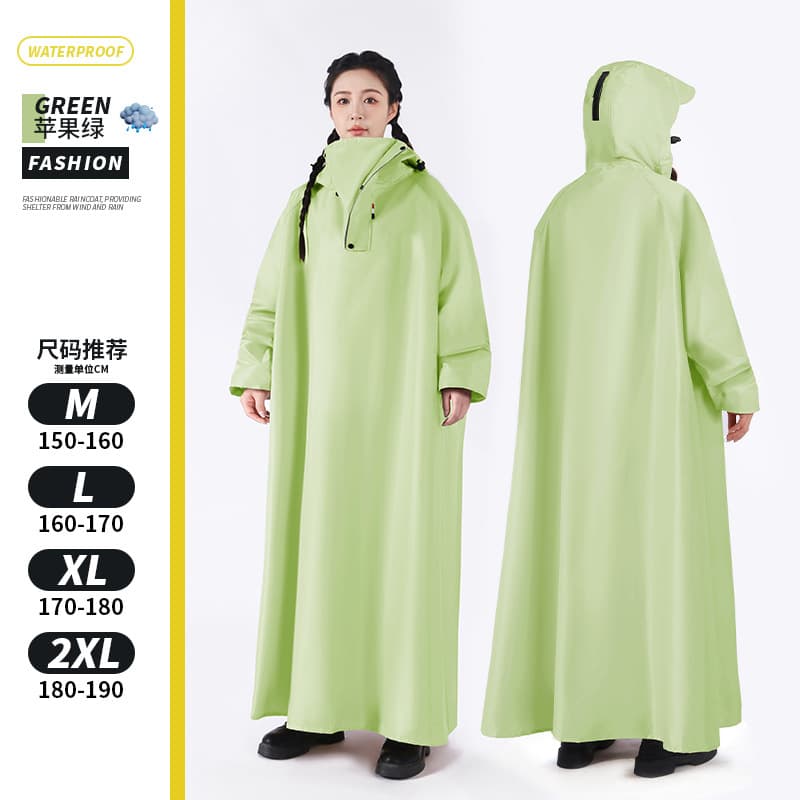 Electric Bike Raincoat One-Piece Full Body Poncho with Sleeves Thickened Extended Heavy Rain Protection