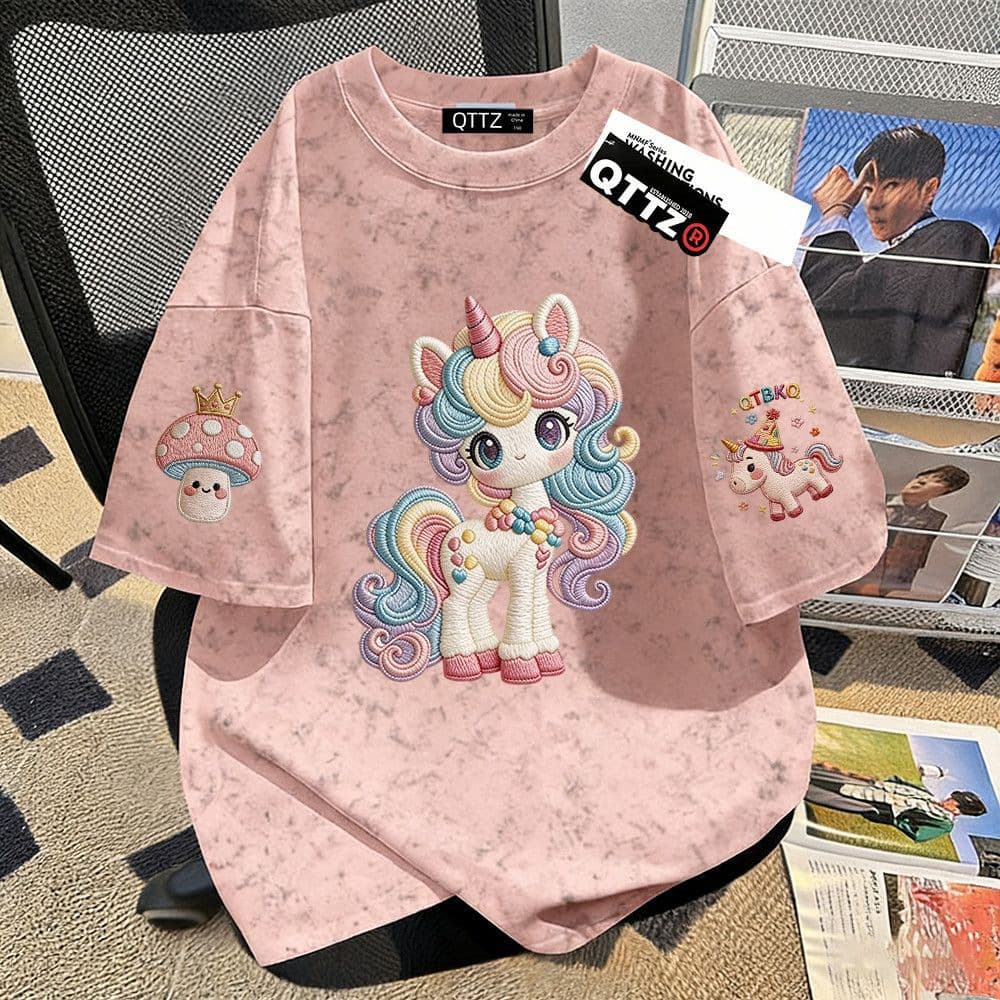 Children's Cute Trendy Short Sleeve T-Shirt for Girls, Loose Korean Style Top, Summer 2026 New Hot Selling Wholesale