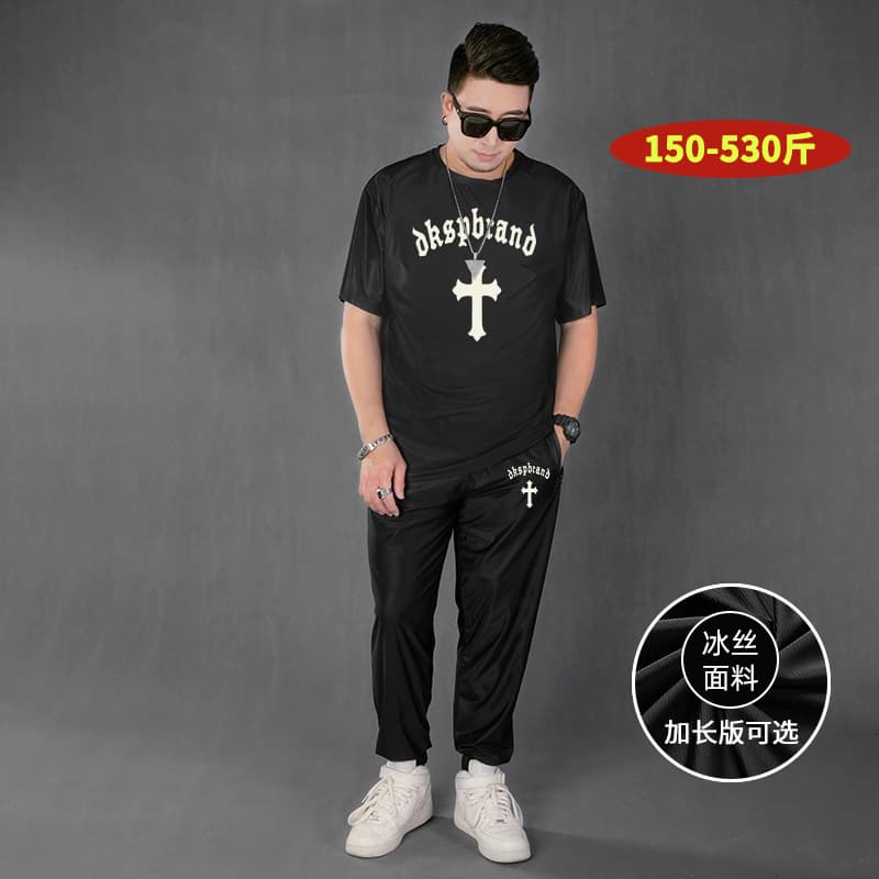 Extended T6016 T-shirt-D7016B ice silk shorts-C8016B ice silk trousers versatile casual suit